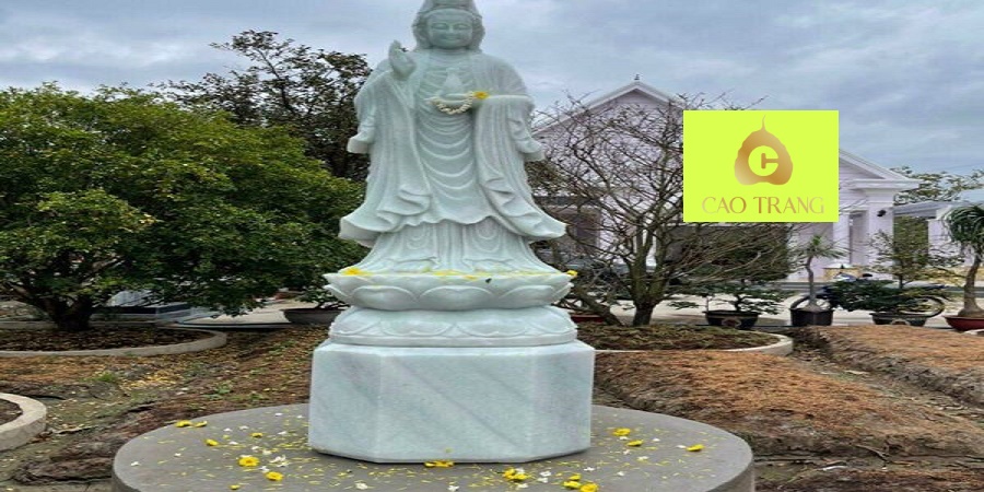 Tượng Phật Quan Âm Bằng Đá Cẩm Thạch