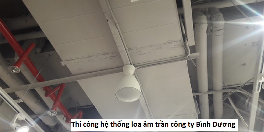 Thi công hệ thống loa âm trần công ty Bình Dương